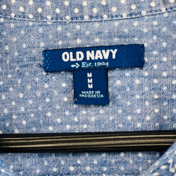 Old Navy Women’s Button Down Jean Polka Dot Top M - Picture 12 of 13